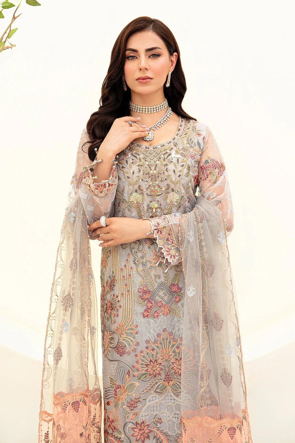 Ramsha | Minhal Organza Collection | M-909 - Rang-e-Khaas