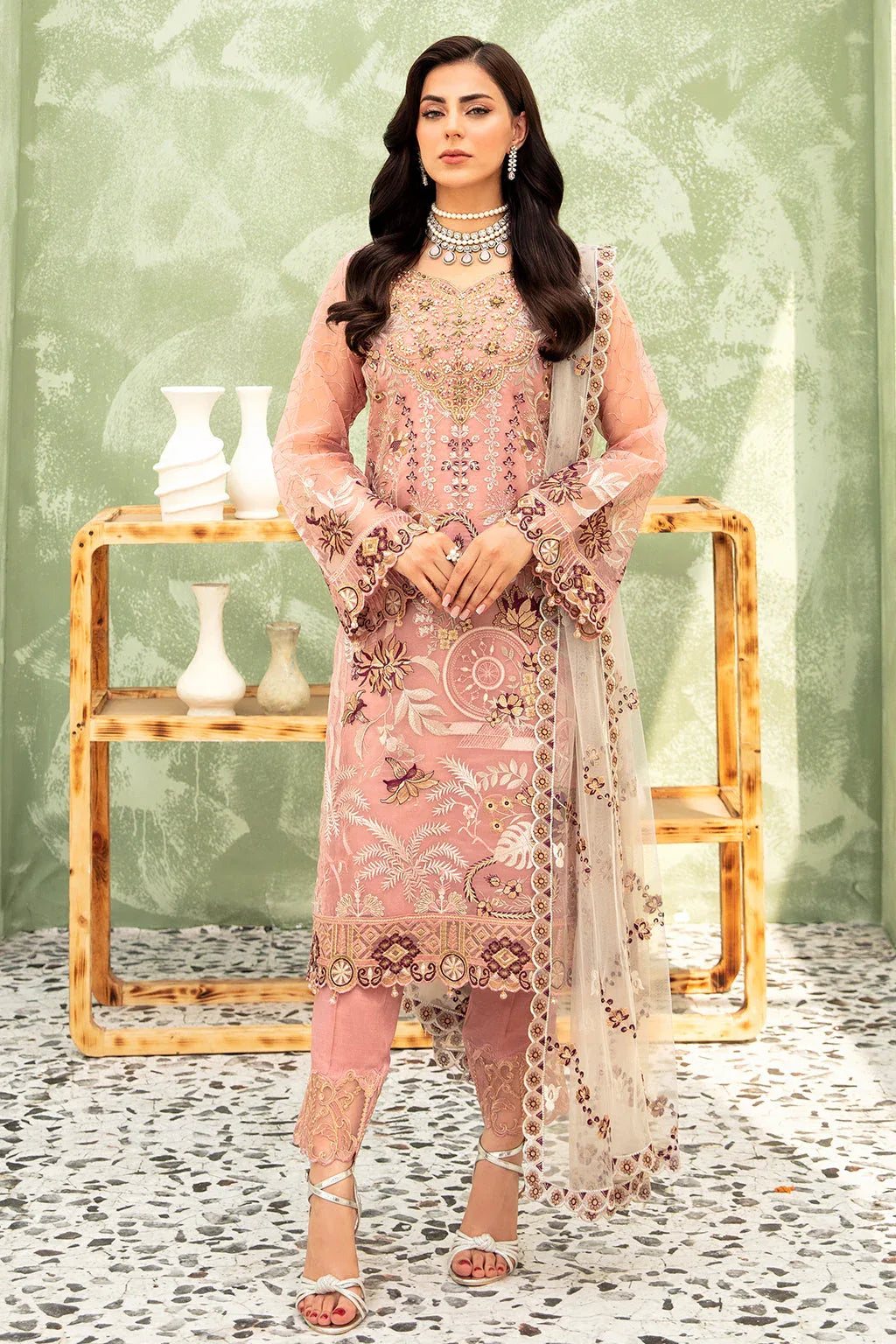 Ramsha | Minhal Organza Collection | M-903 - Rang-e-Khaas