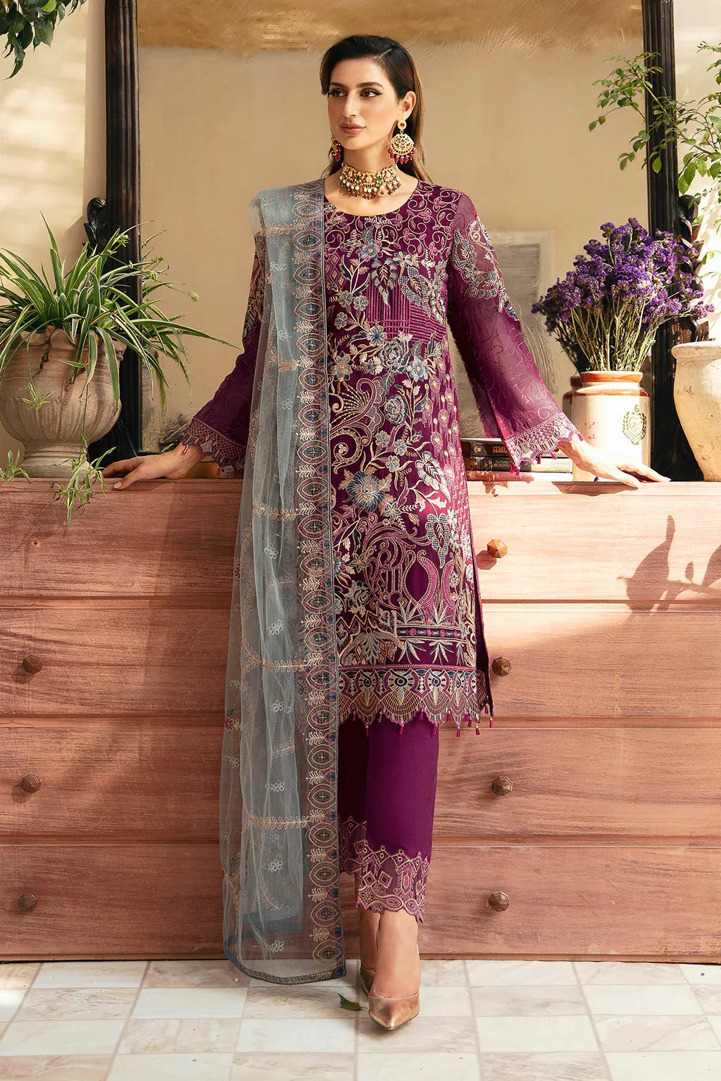 Ramsha | Chevron Chiffon Collection | A-911 - Rang-e-Khaas