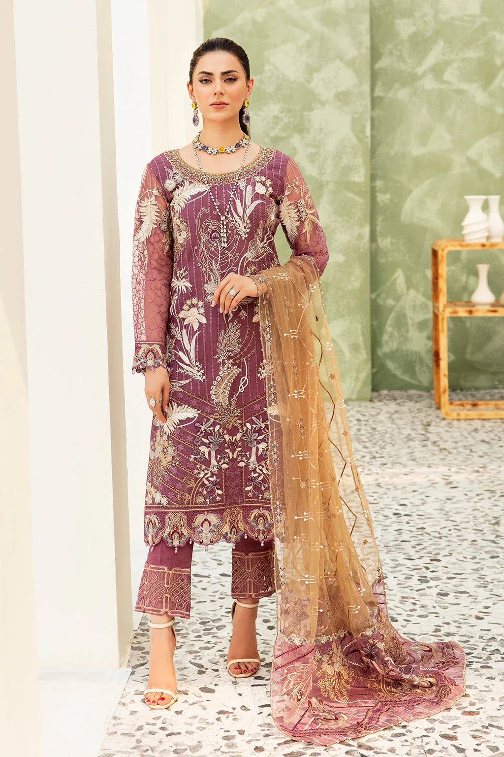 Ramsha | Minhal Organza Collection | M-910 - Rang-e-Khaas