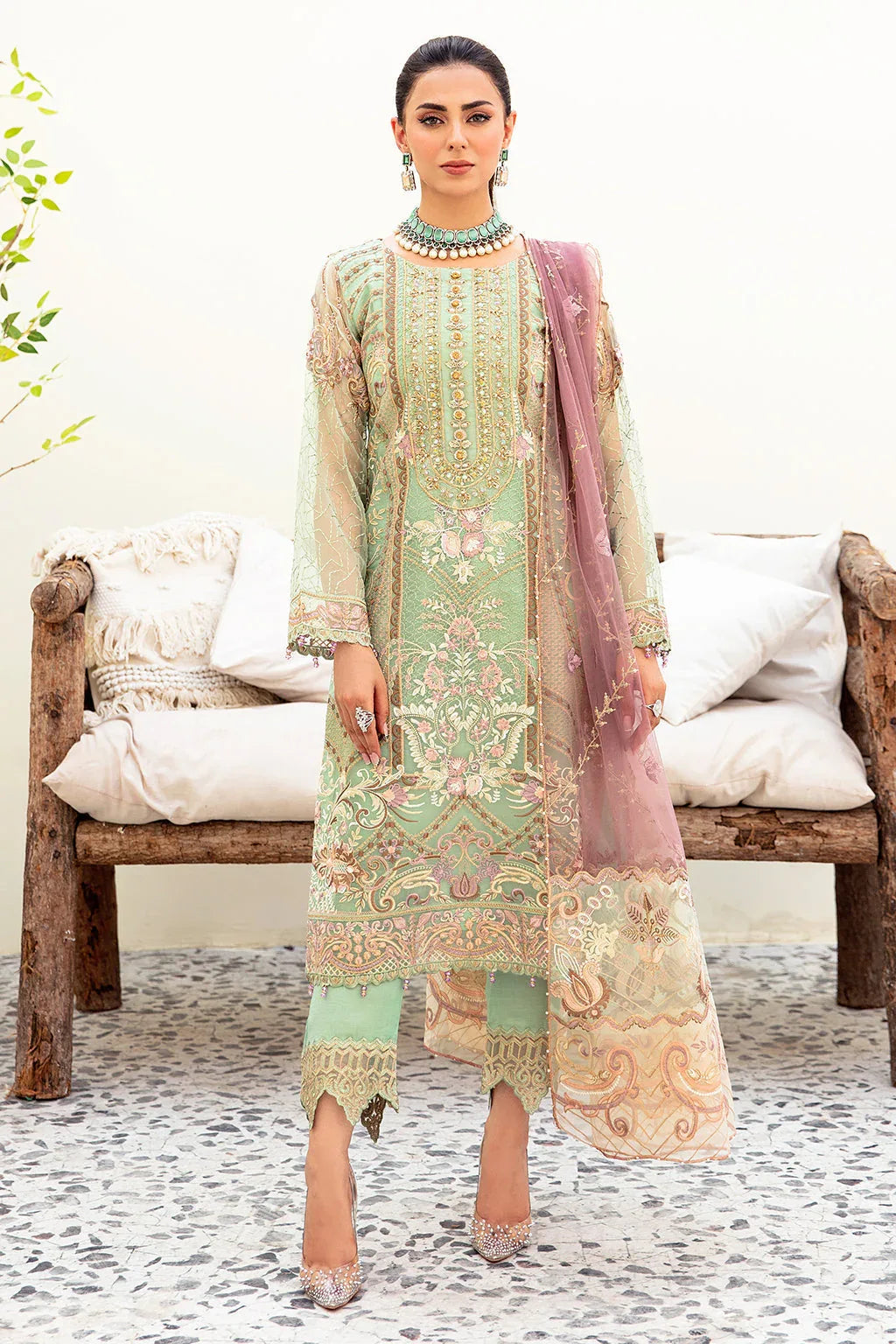 Ramsha | Minhal Organza Collection | M-905 - Rang-e-Khaas