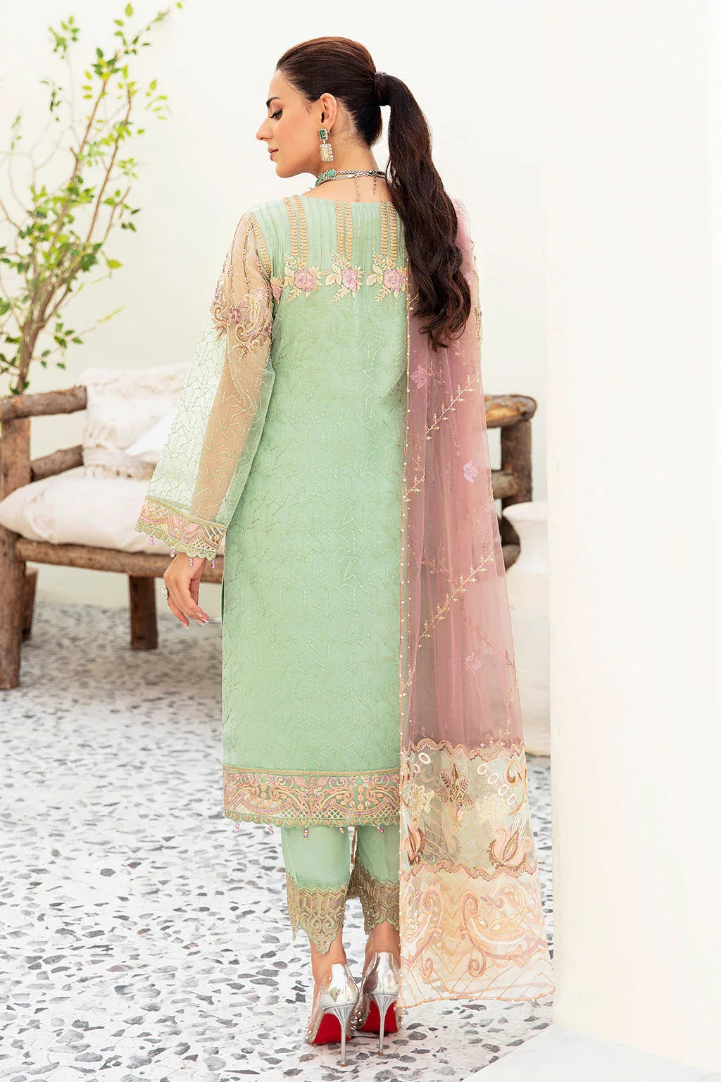 Ramsha | Minhal Organza Collection | M-905 - Rang-e-Khaas