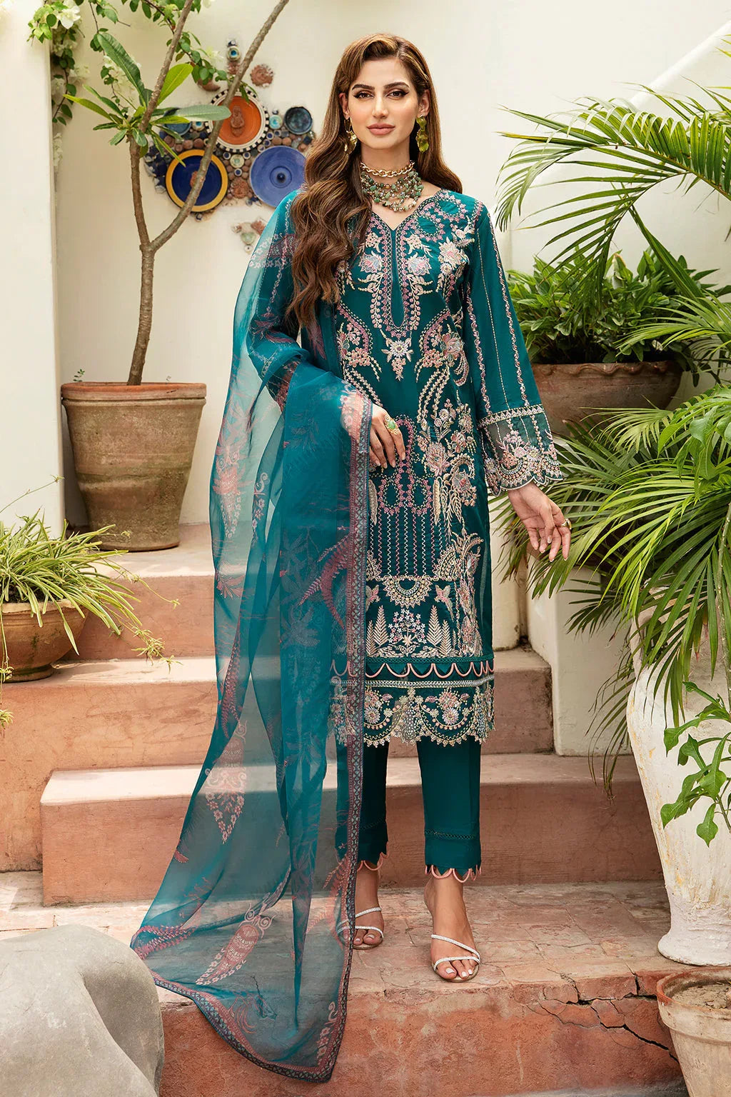 Ramsha | Luxury Lawn 24 | Y-808 - Rang-e-Khaas