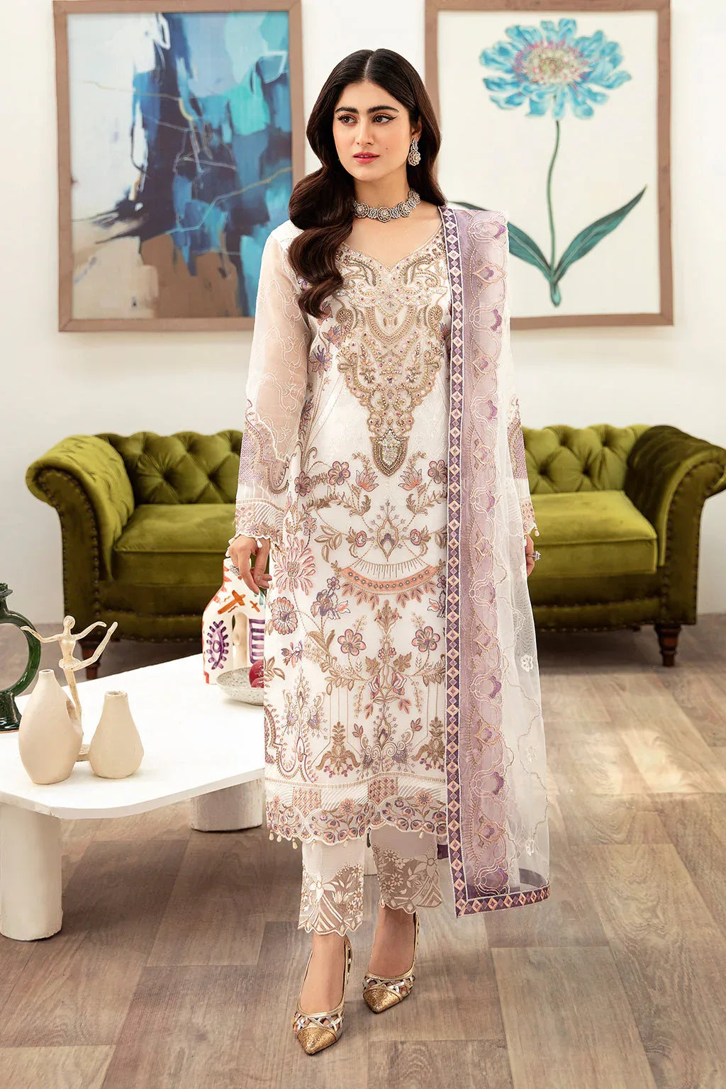 Ramsha | Minhal Organza Collection | M-1002 - Rang-e-Khaas
