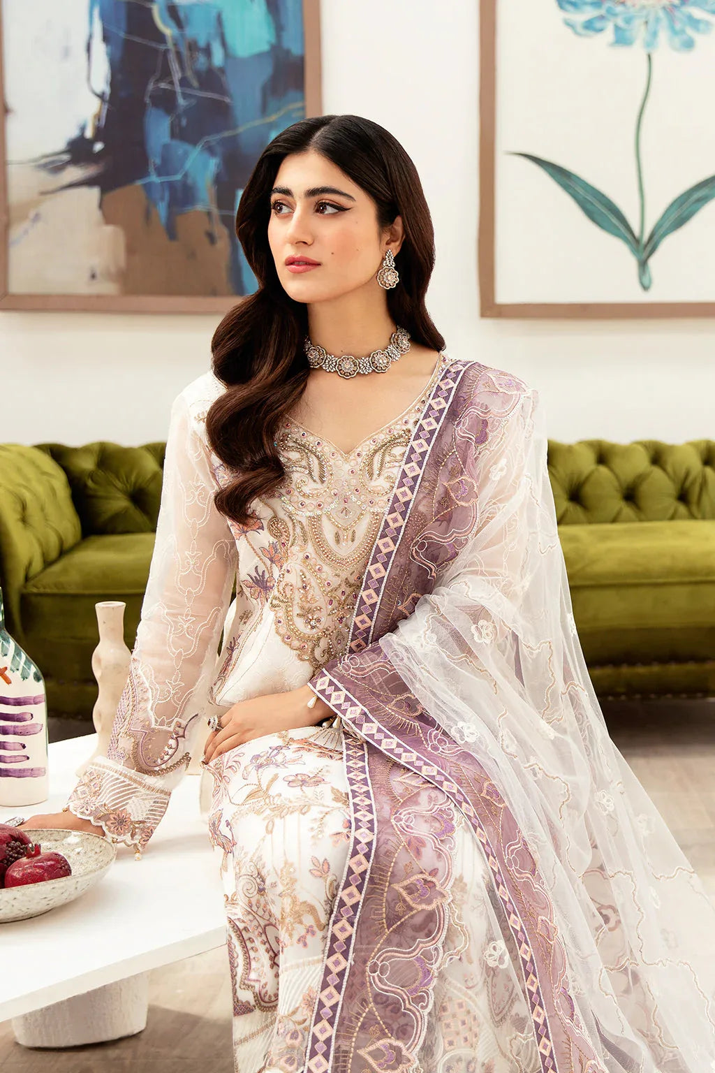 Ramsha | Minhal Organza Collection | M-1002 - Rang-e-Khaas