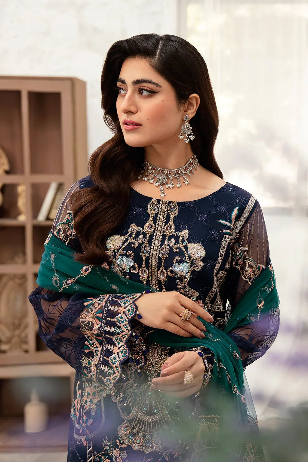 Ramsha | Minhal Organza Collection | M-1009 - Rang-e-Khaas