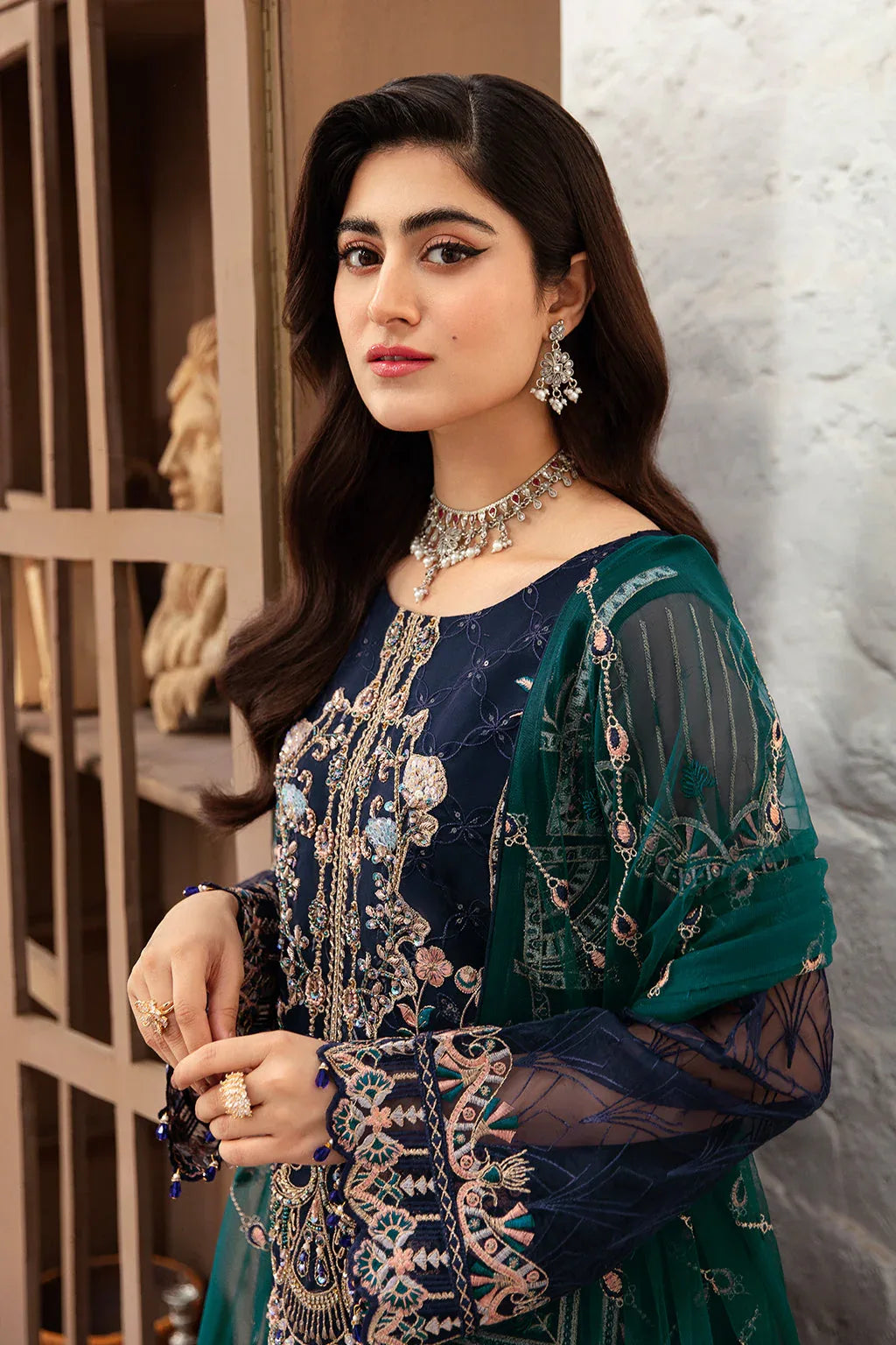 Ramsha | Minhal Organza Collection | M-1009 - Rang-e-Khaas