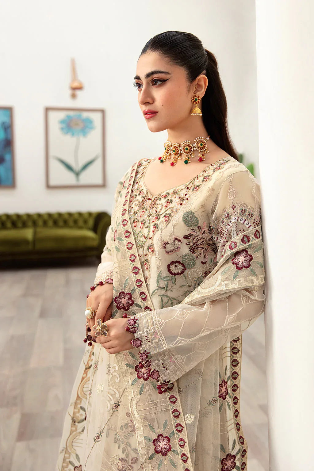 Ramsha | Minhal Organza Collection | M-1004 - Rang-e-Khaas