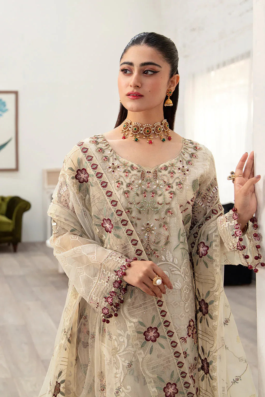 Ramsha | Minhal Organza Collection | M-1004 - Rang-e-Khaas
