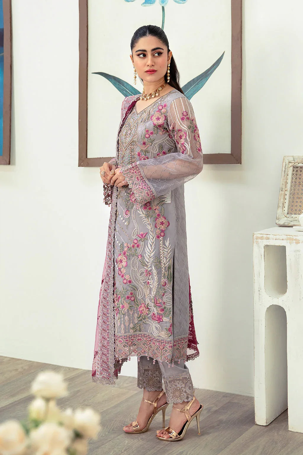 Ramsha | Minhal Organza Collection | M-1008 - Rang-e-Khaas