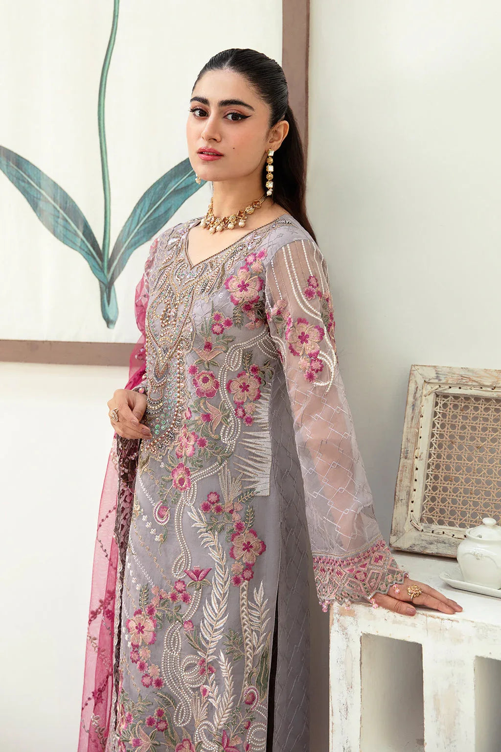 Ramsha | Minhal Organza Collection | M-1008 - Rang-e-Khaas