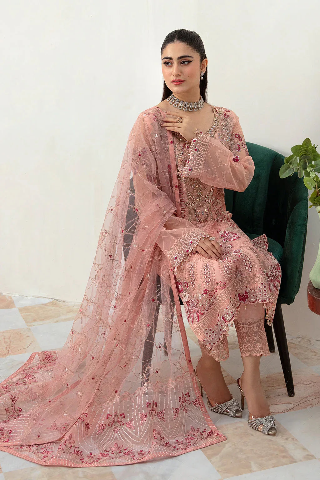 Ramsha | Minhal Organza Collection | M-1007 - Rang-e-Khaas