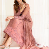 Alizeh Fashion Reena Handcrafted Chiffon 3Pc Suit AF-HM-4016-Crimson