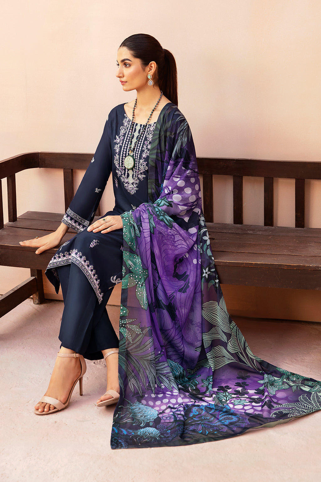 Afsanah | Essentials Lawn | MIDNIGHT A-03