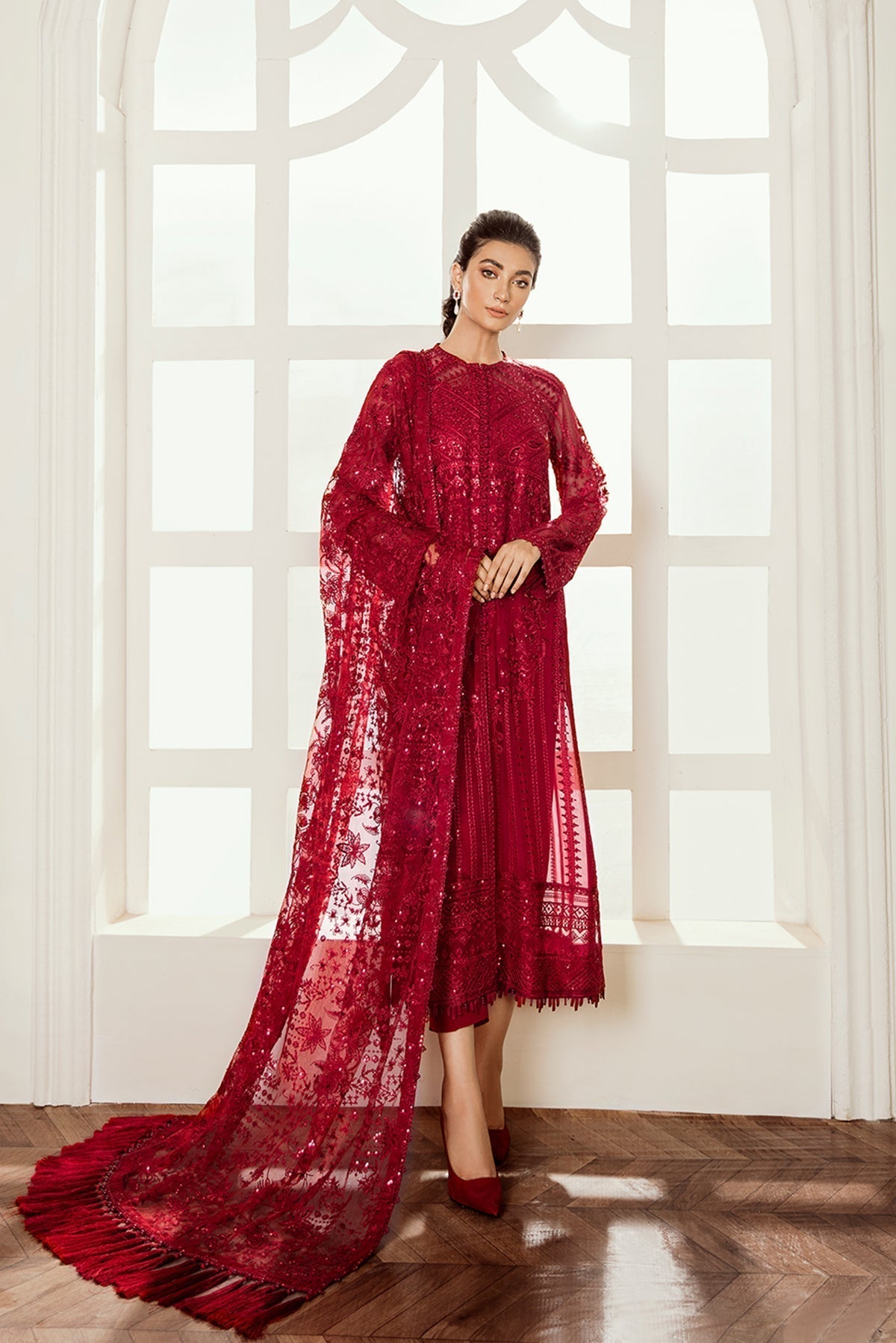 BAROQUE-EMBROIDERED CHIFFON UF-37