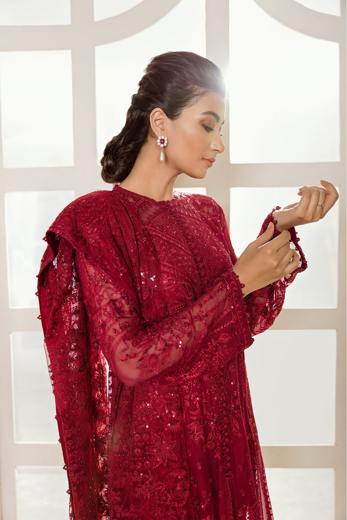BAROQUE-EMBROIDERED CHIFFON UF-37