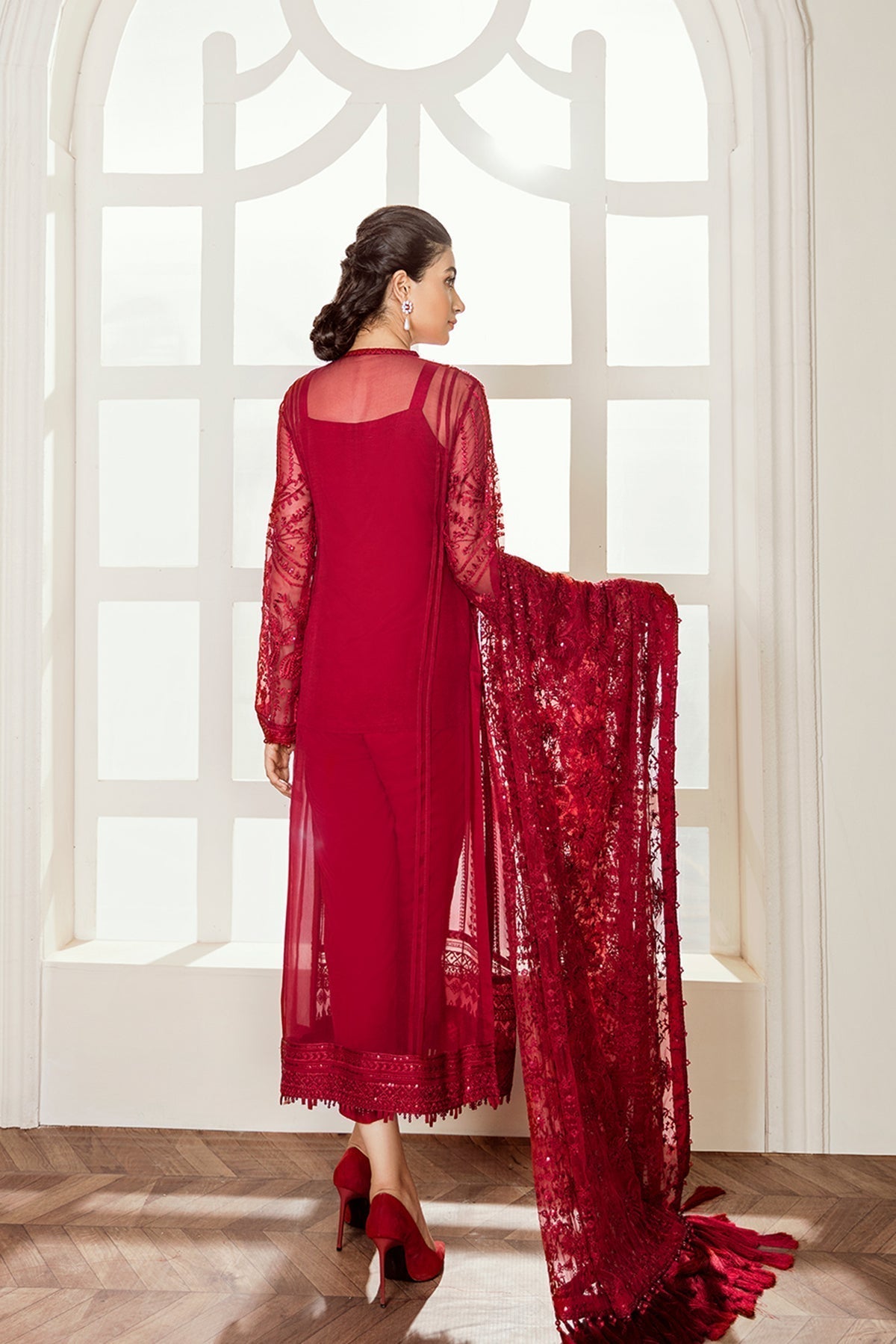 BAROQUE-EMBROIDERED CHIFFON UF-37