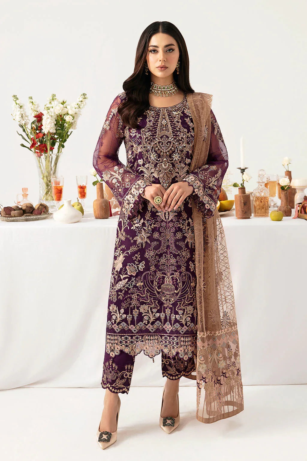 Ramsha | Minhal Organza Collection | M-1109 - Rang-e-Khaas