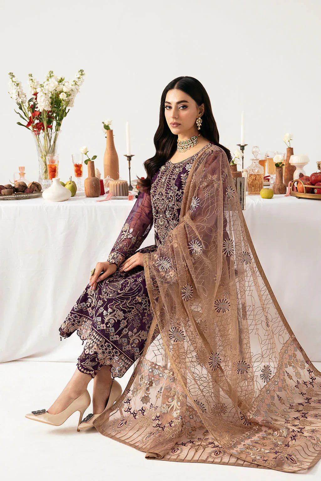 Ramsha | Minhal Organza Collection | M-1109 - Rang-e-Khaas