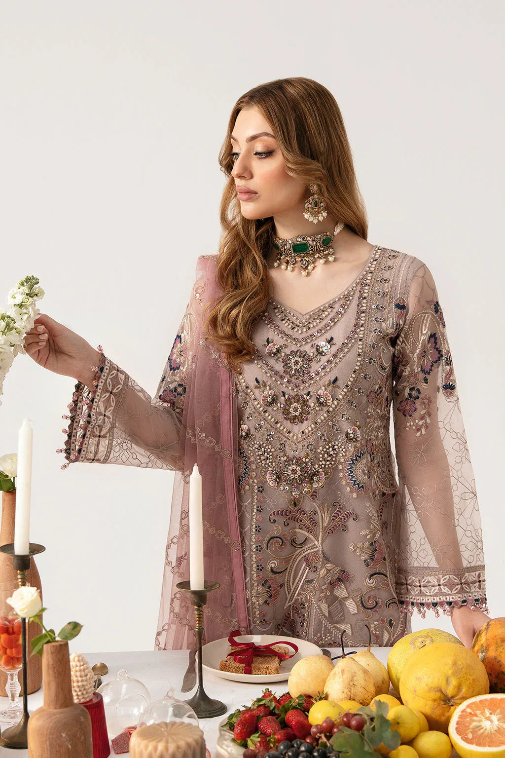 Ramsha | Minhal Organza Collection | M-1110 - Rang-e-Khaas