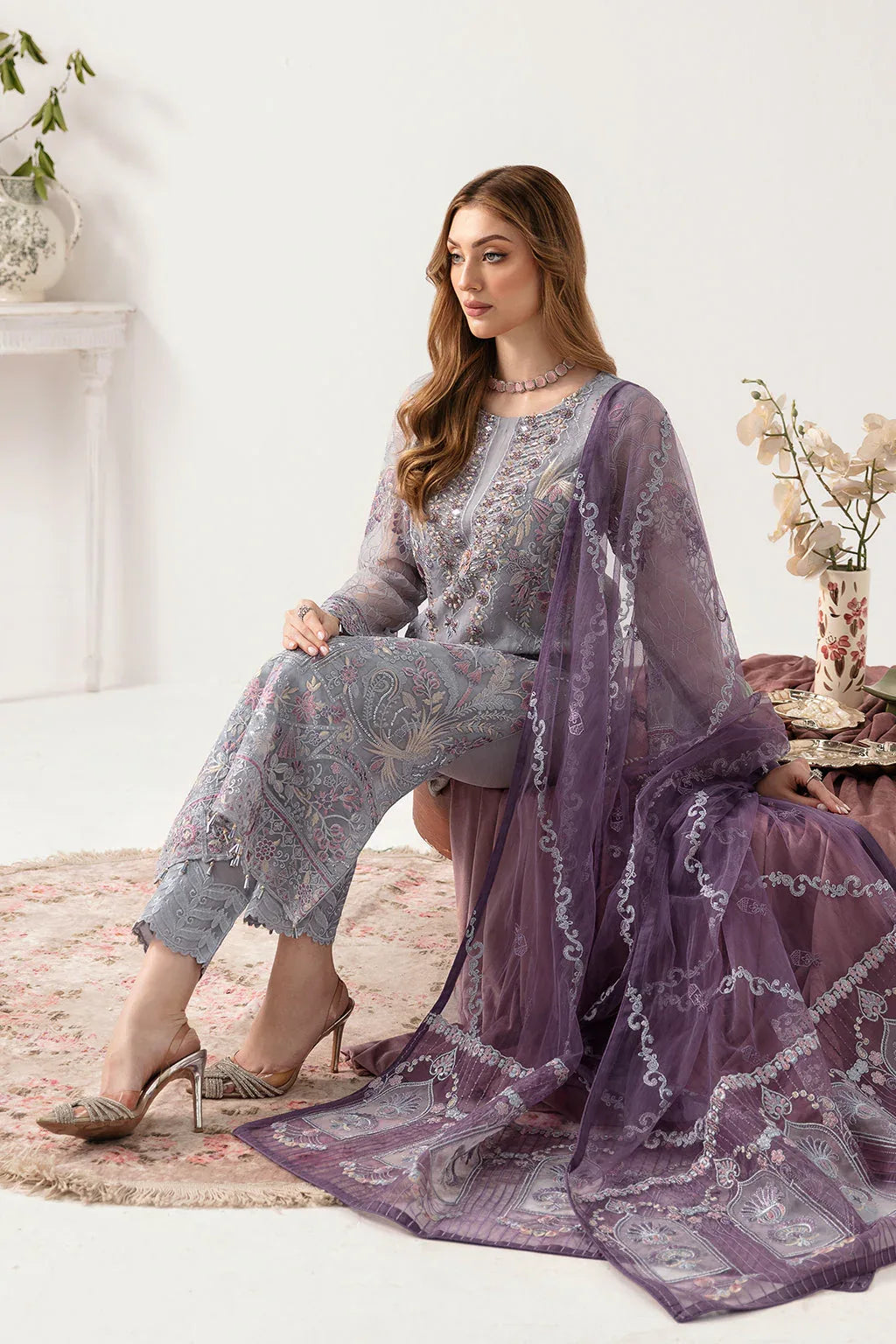 Ramsha | Minhal Organza Collection | M-1104 - Rang-e-Khaas