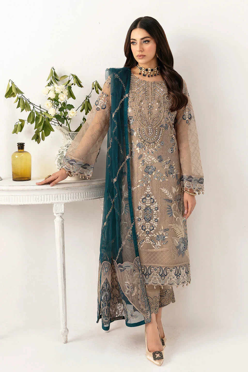Ramsha | Minhal Organza Collection | M-1106 - Rang-e-Khaas