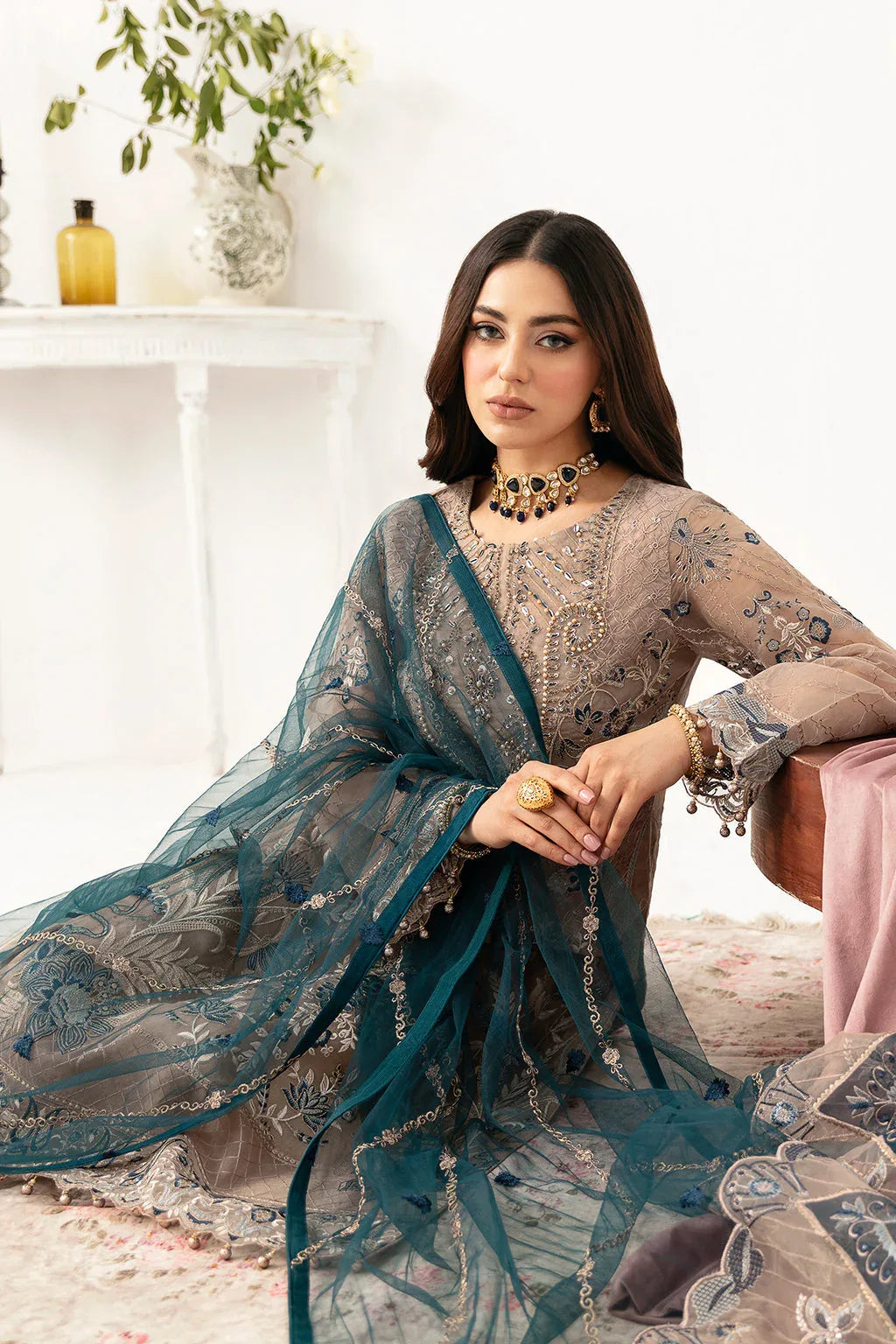 Ramsha | Minhal Organza Collection | M-1106 - Rang-e-Khaas