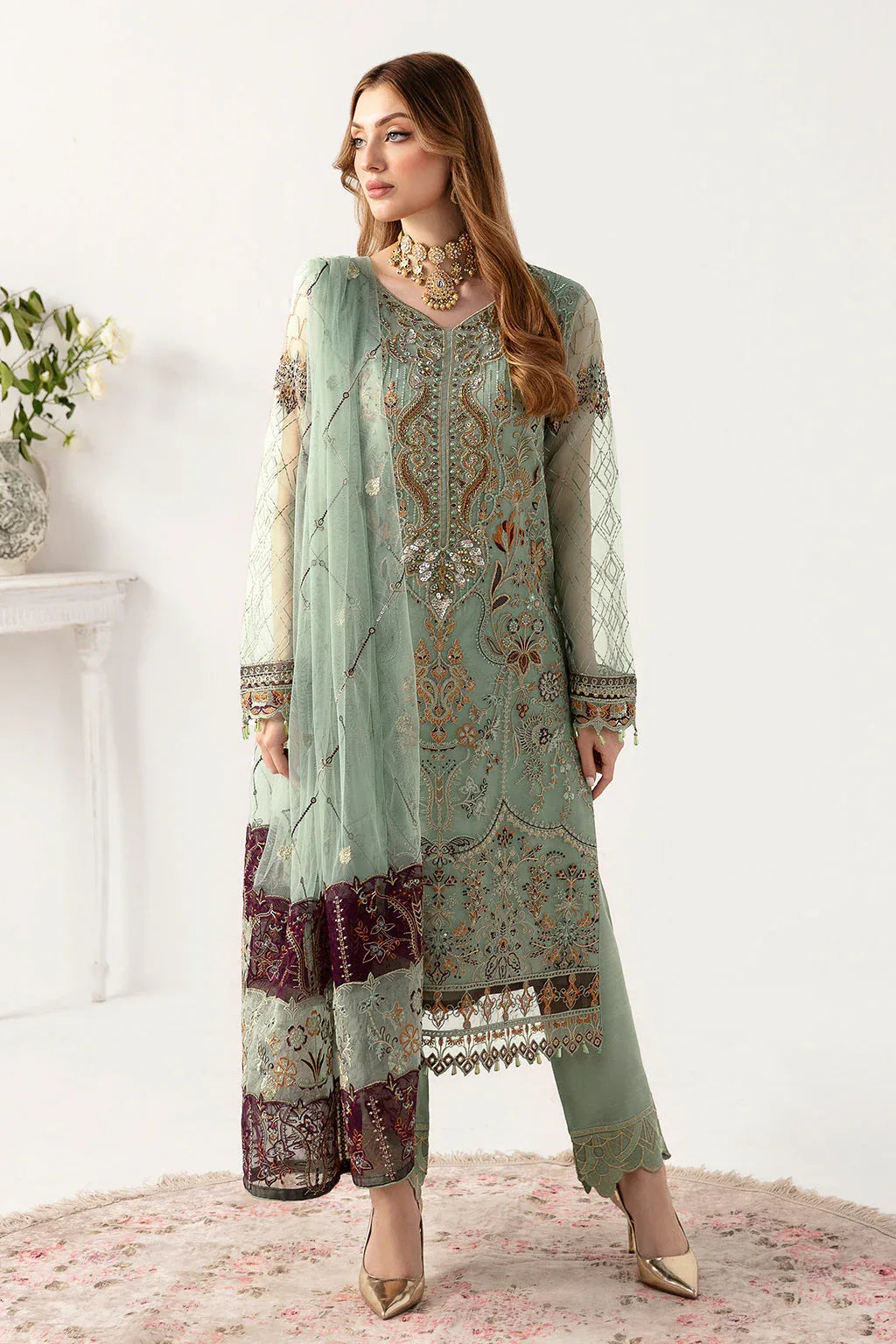 Ramsha | Minhal Organza Collection | M-1108 - Rang-e-Khaas