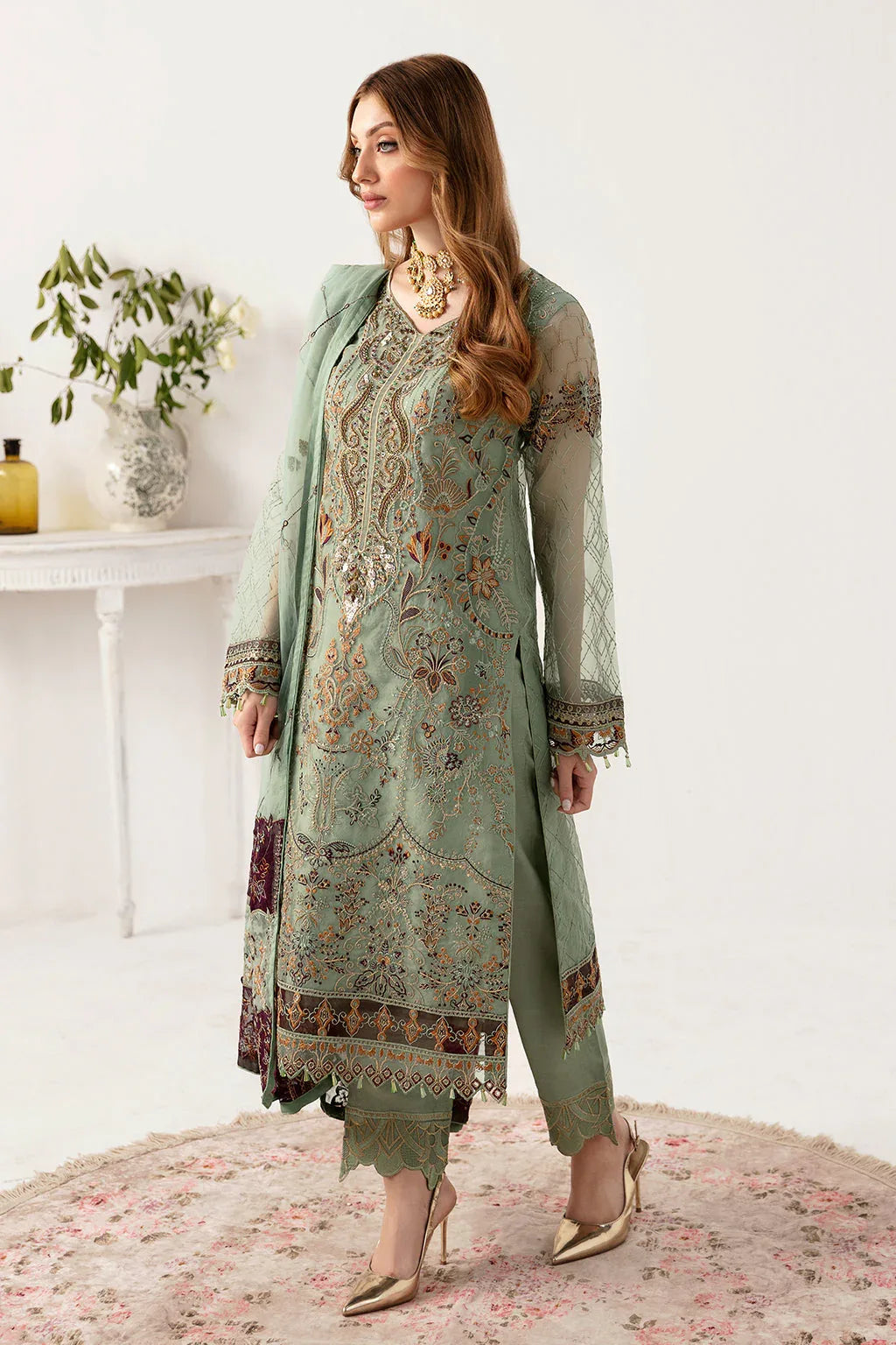 Ramsha | Minhal Organza Collection | M-1108 - Rang-e-Khaas