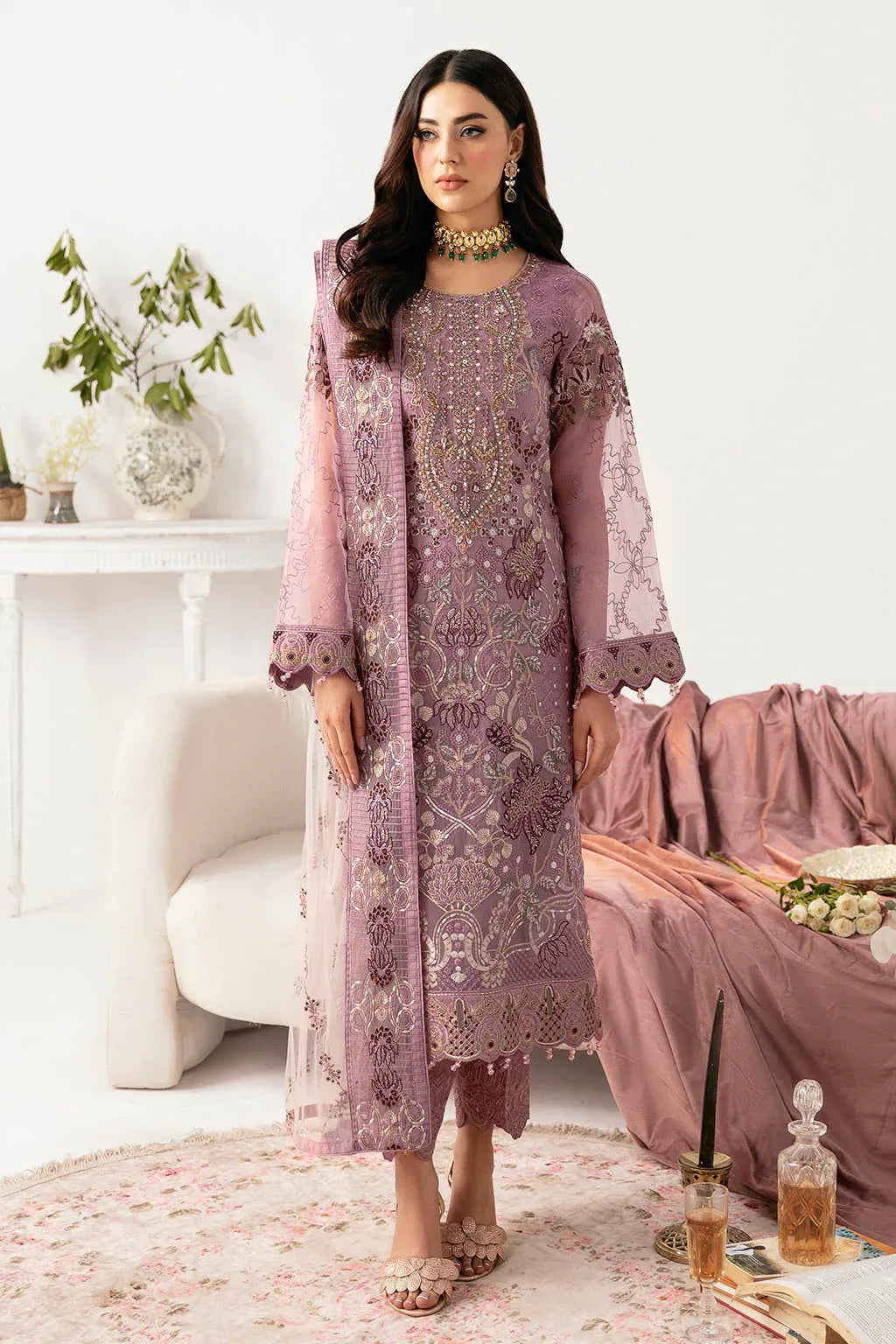 Ramsha | Minhal Organza Collection | M-1107 - Rang-e-Khaas