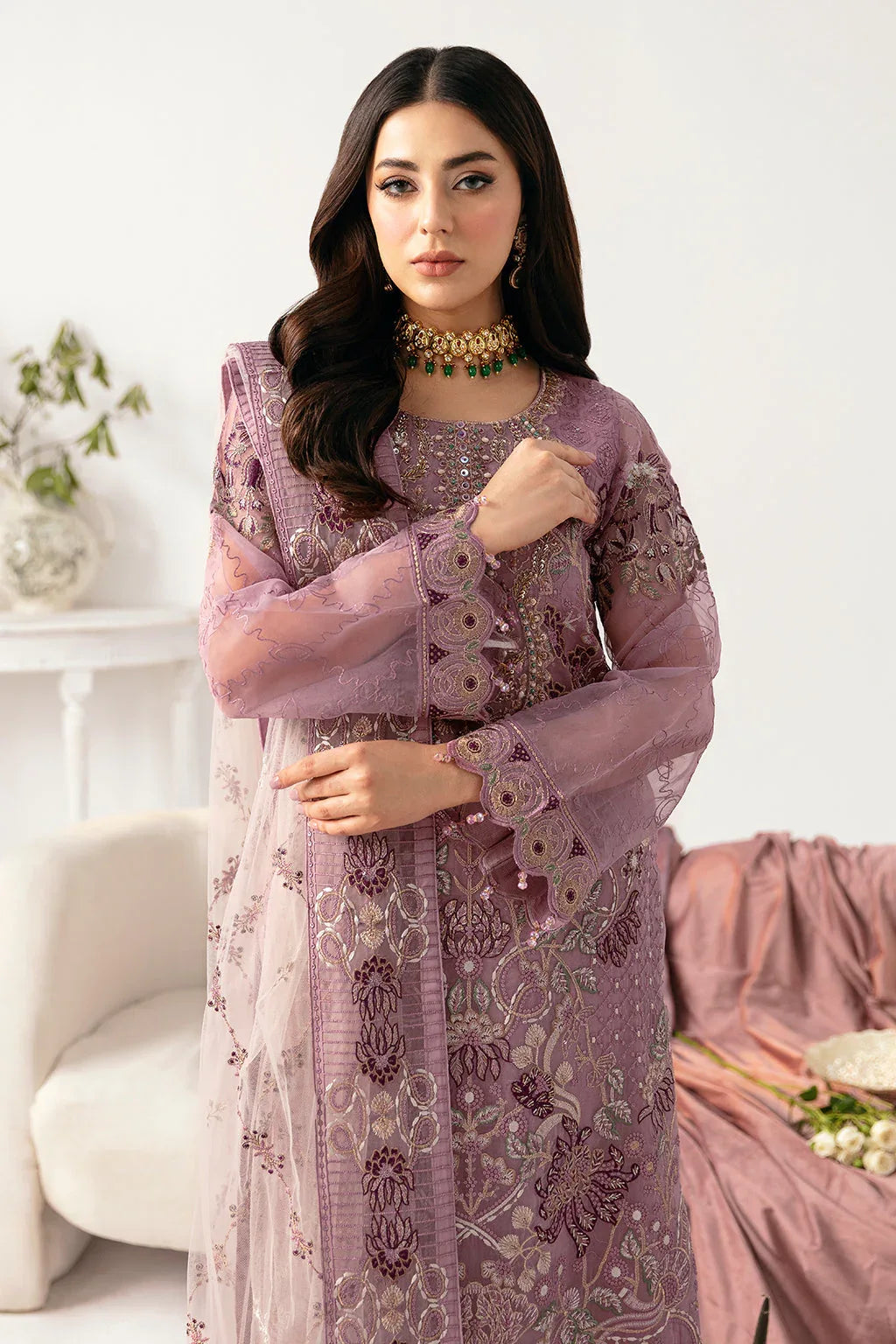 Ramsha | Minhal Organza Collection | M-1107 - Rang-e-Khaas