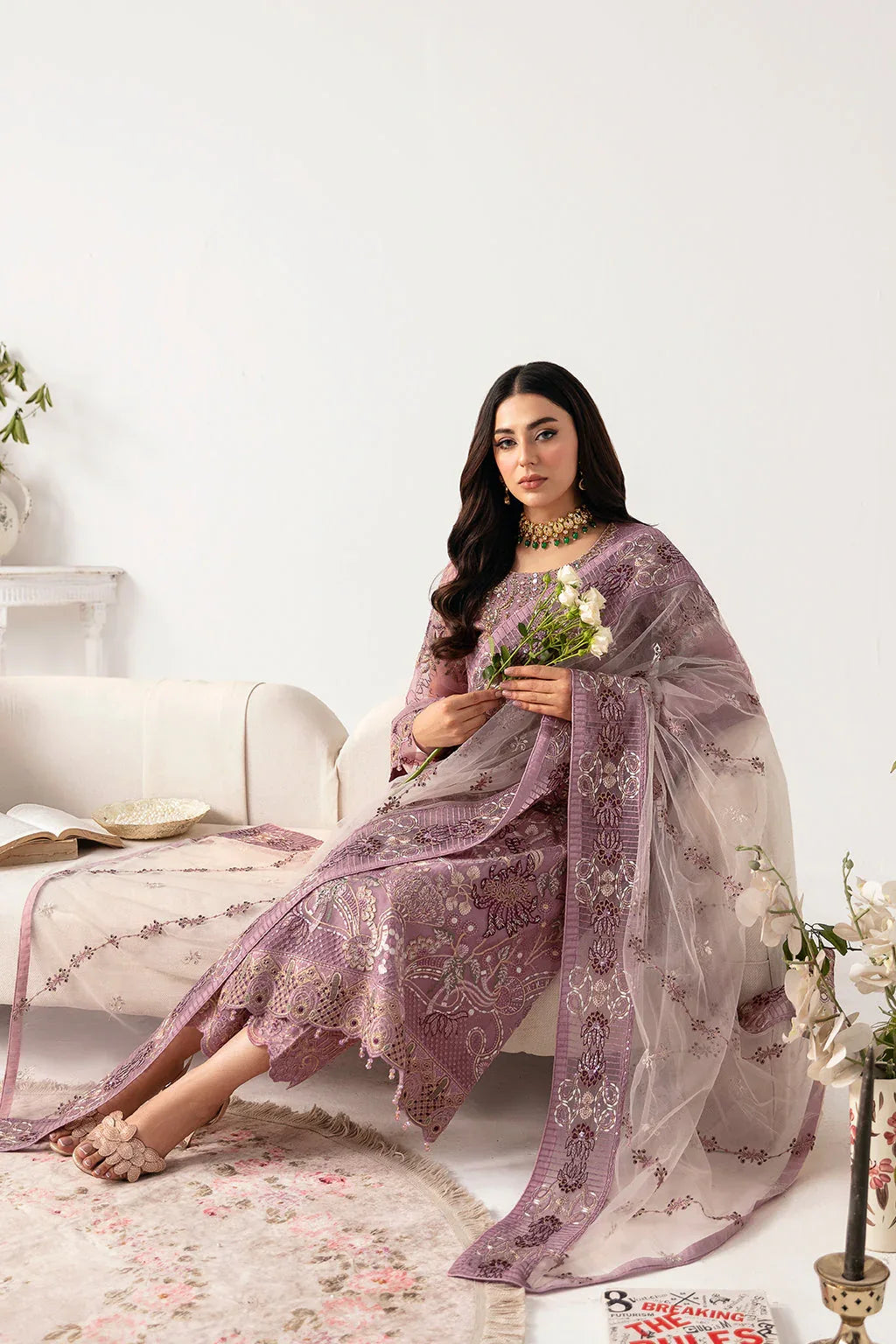 Ramsha | Minhal Organza Collection | M-1107 - Rang-e-Khaas