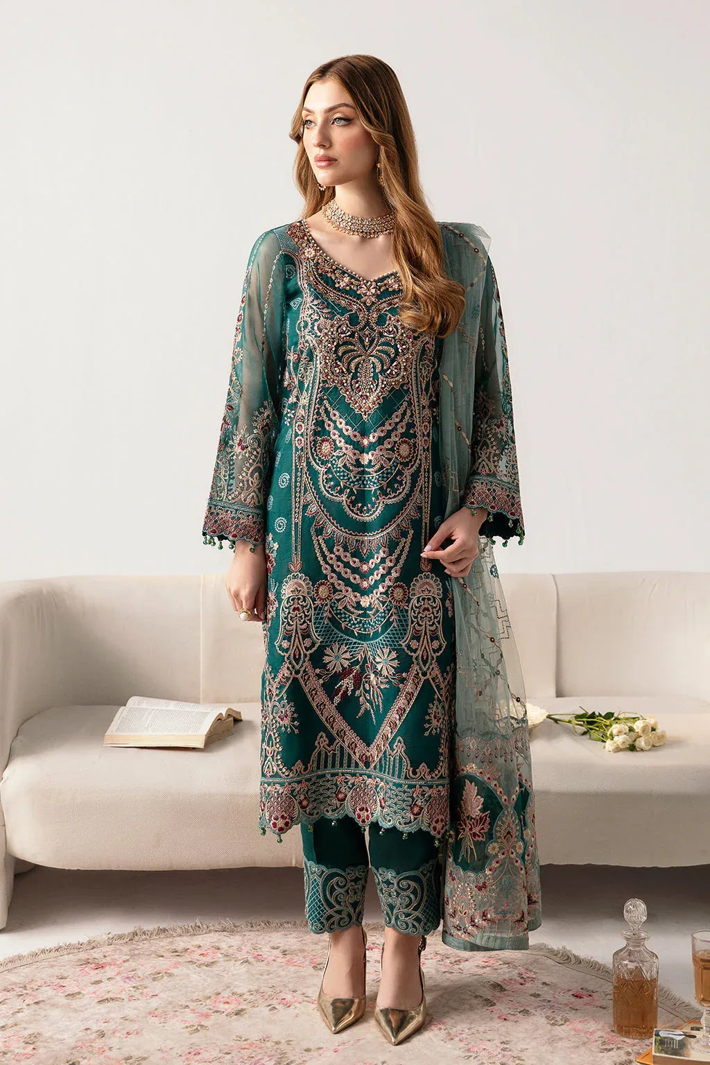 Ramsha | Minhal Organza Collection | M-1101 - Rang-e-Khaas