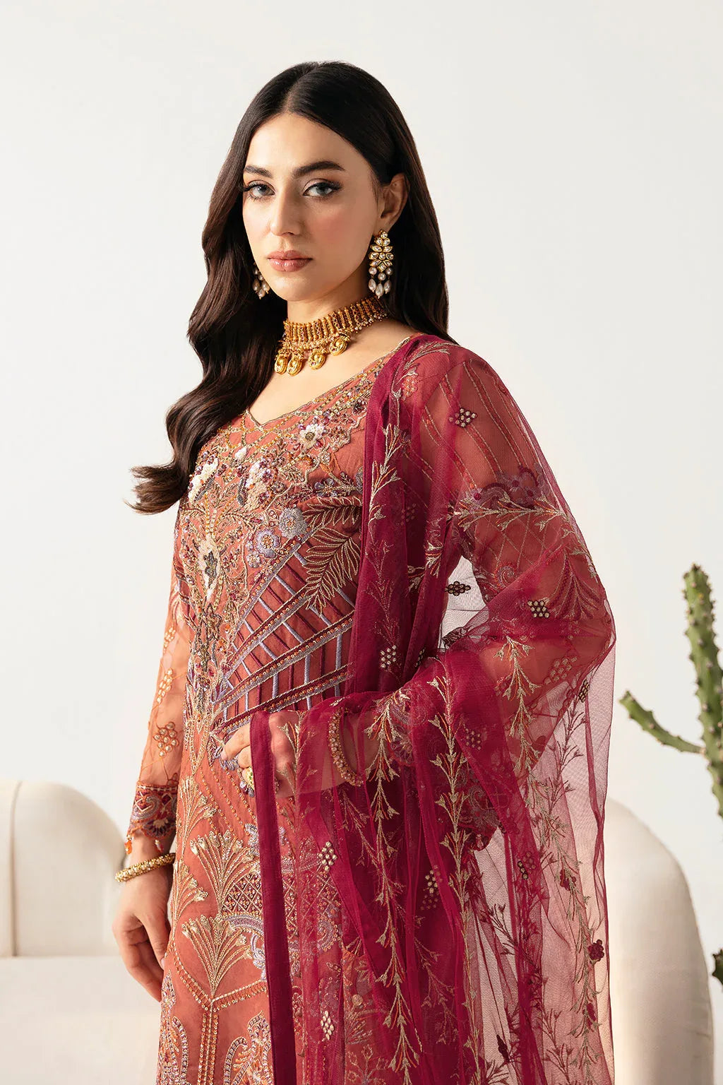 Ramsha | Minhal Organza Collection | M-1103 - Rang-e-Khaas