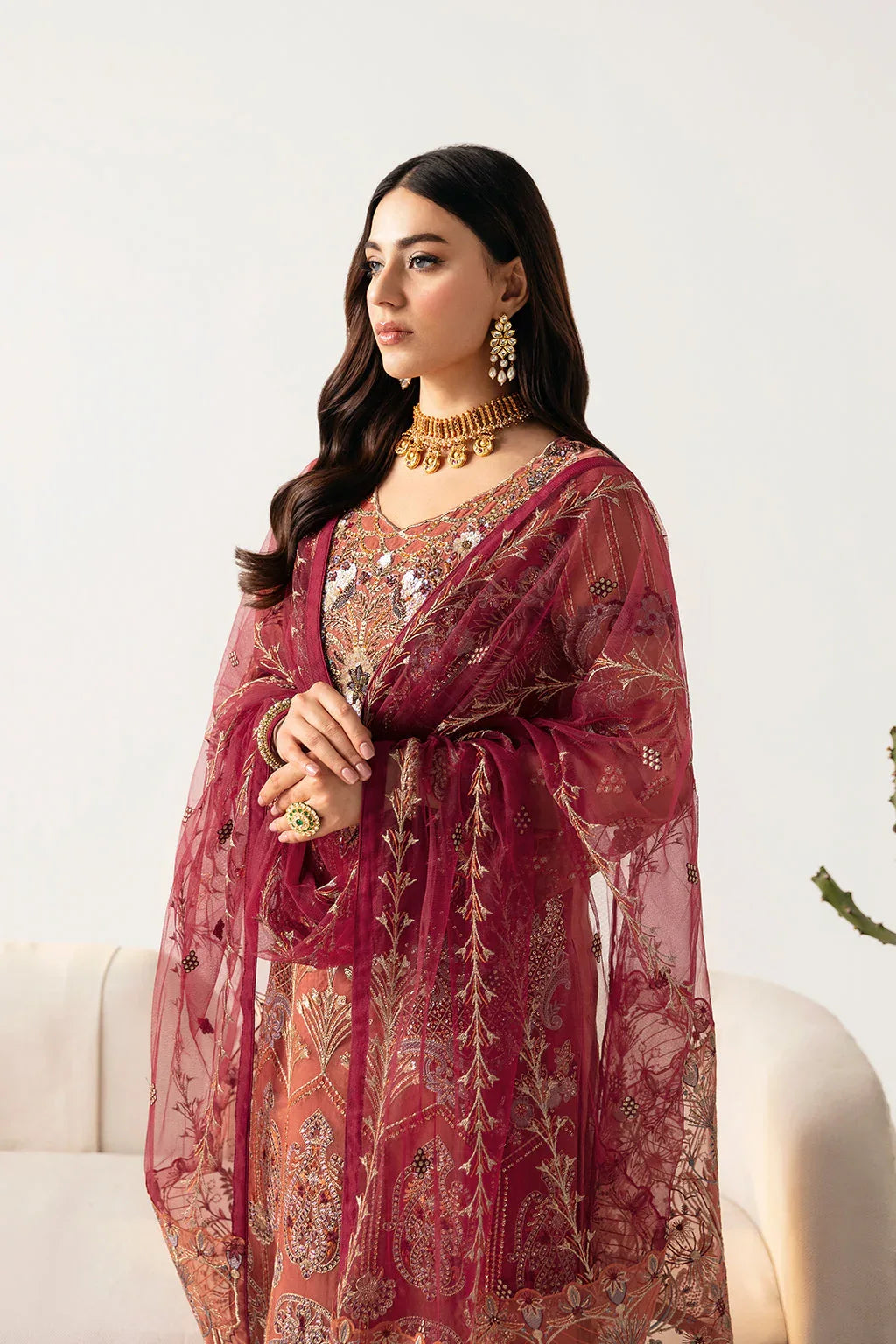 Ramsha | Minhal Organza Collection | M-1103 - Rang-e-Khaas