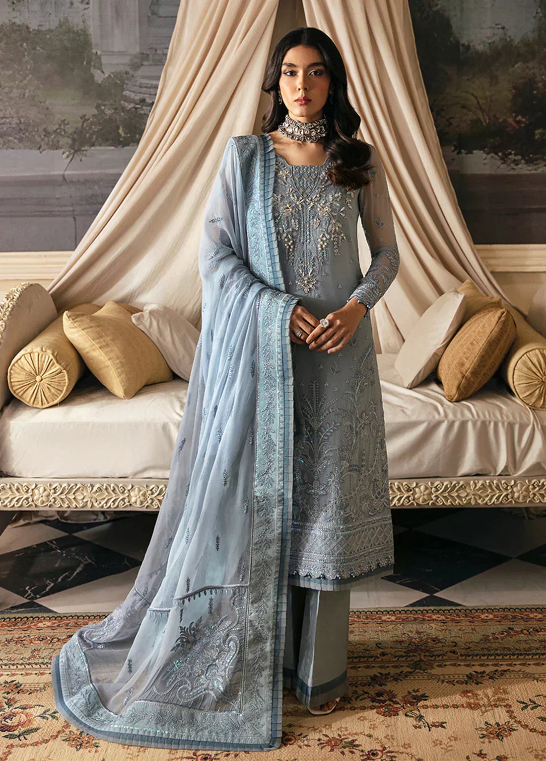 Gulaal | Embroidered Chiffon 23 | Zuria - Rang-e-Khaas