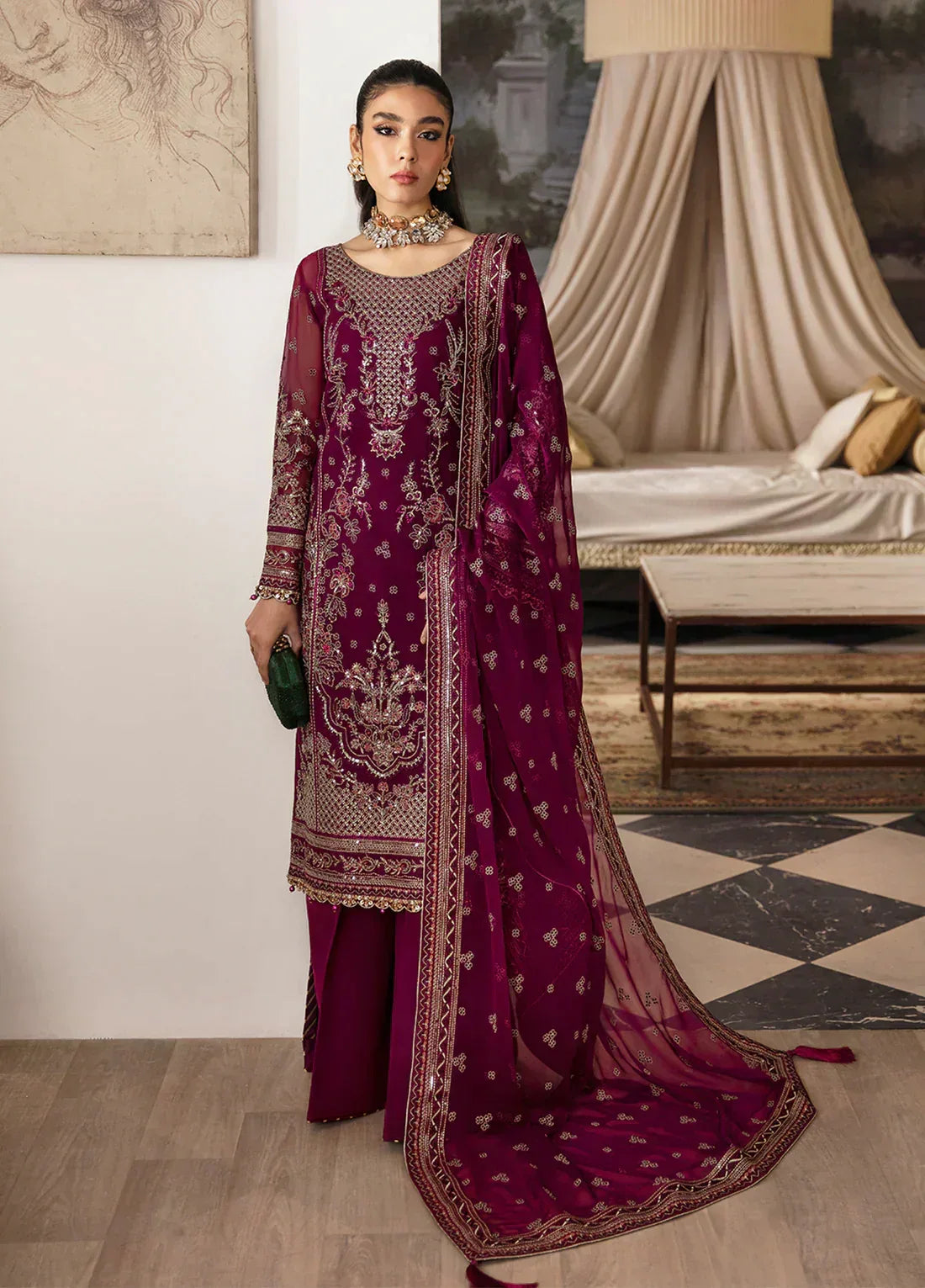Gulaal | Embroidered Chiffon 23 | AYSA GL-EC-23V1-07 - Rang-e-Khaas