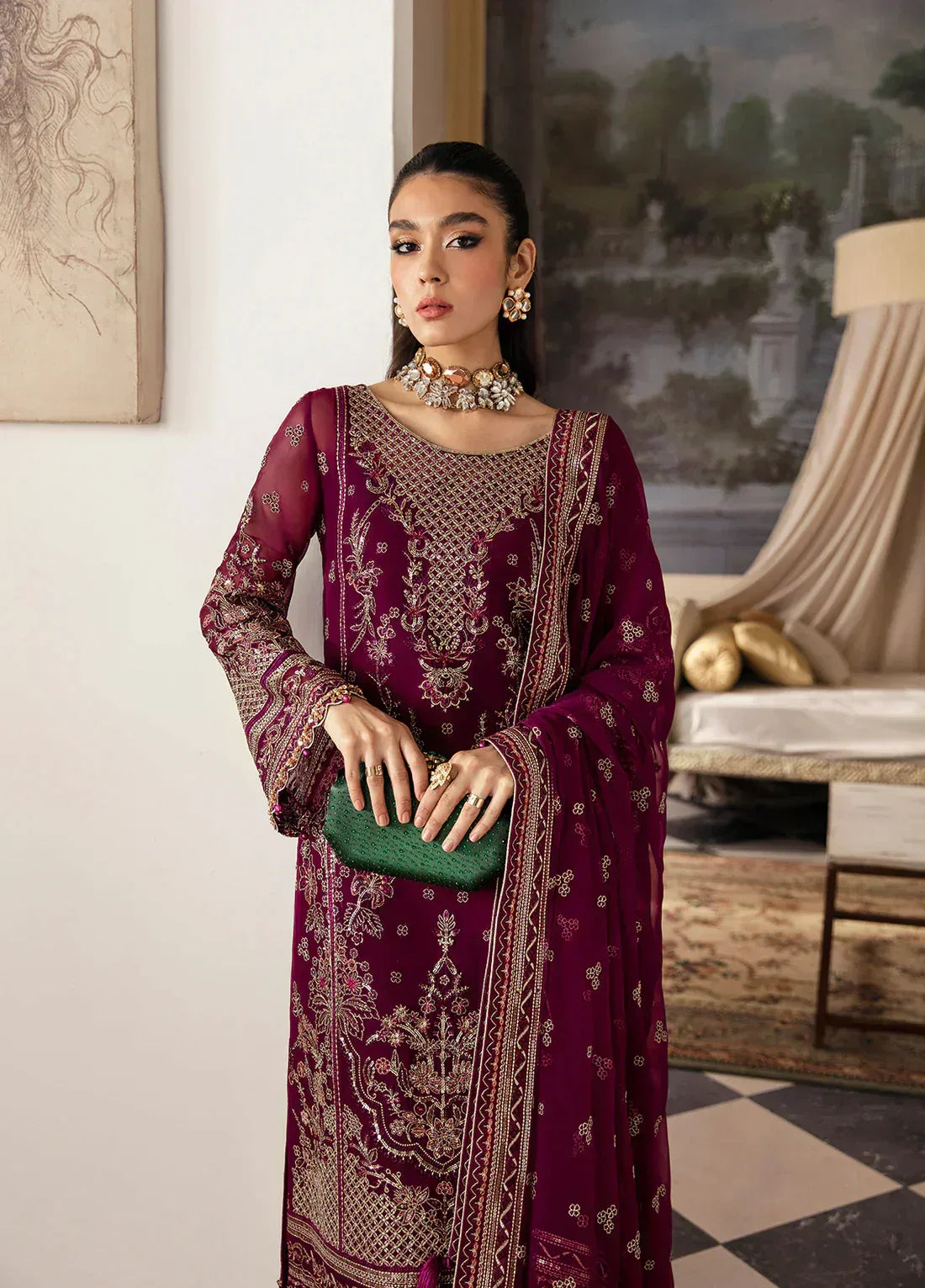 Gulaal | Embroidered Chiffon 23 | AYSA GL-EC-23V1-07 - Rang-e-Khaas