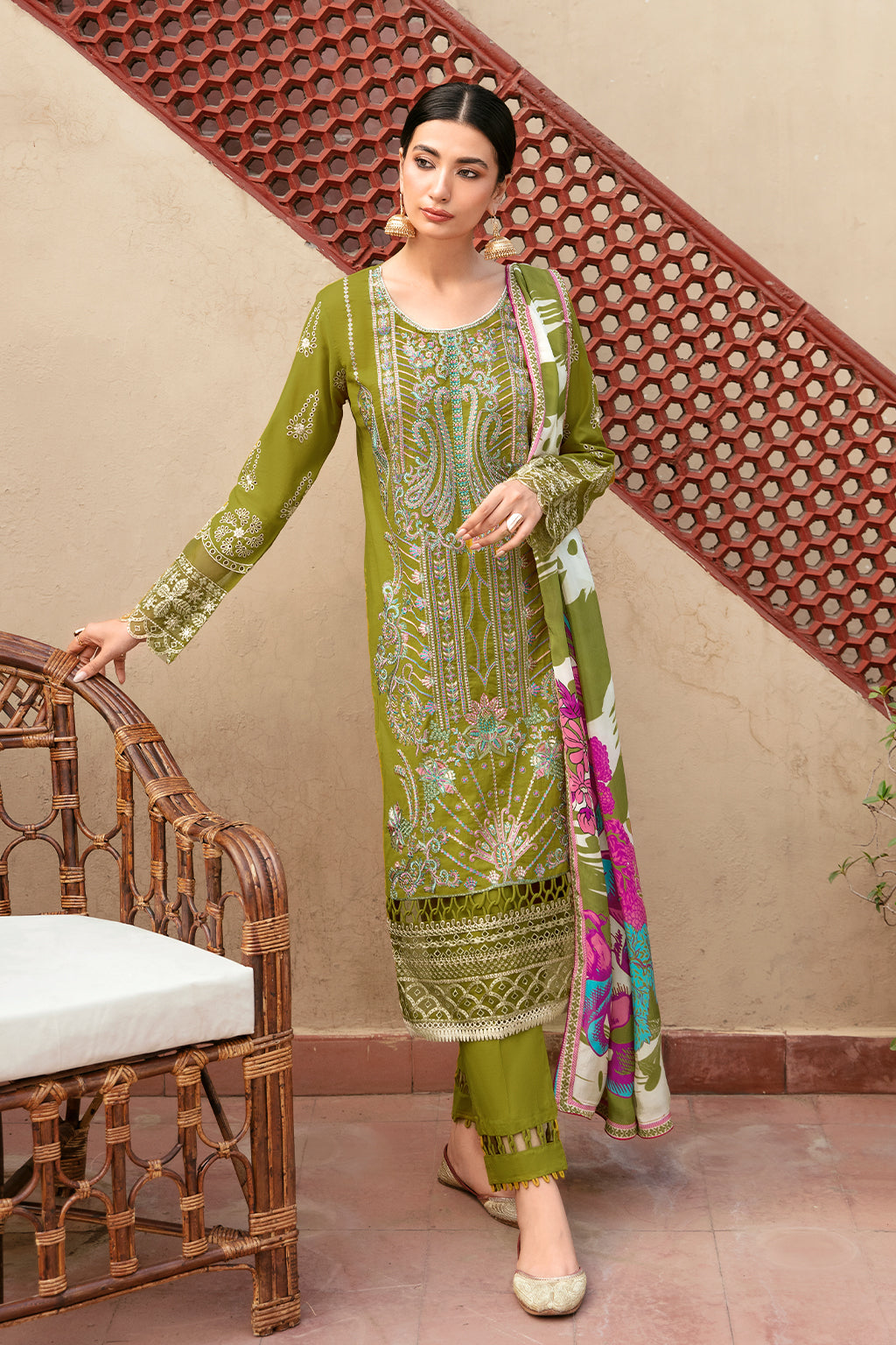 Ramsha | Mashaal Luxury Lawn | L-807 - Rang-e-Khaas