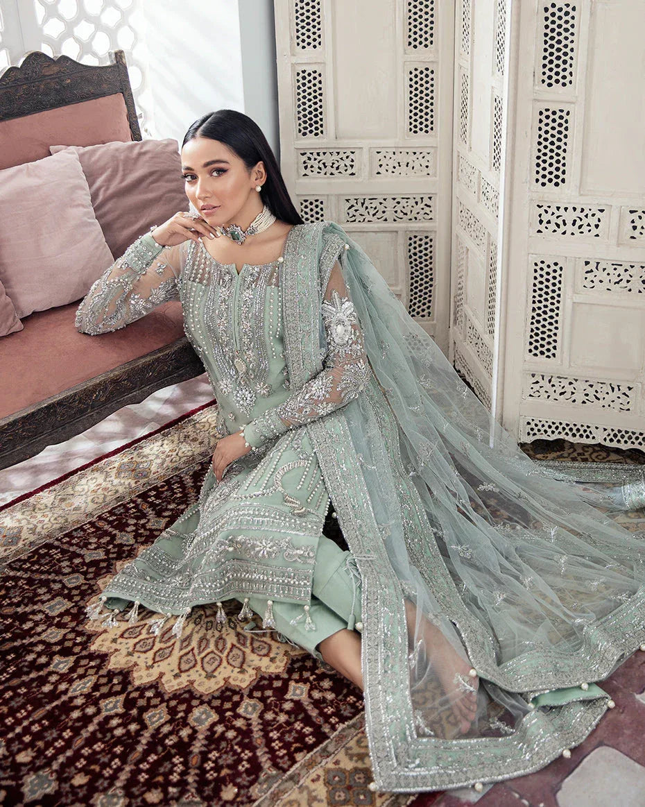 Gulaal | Wedding Formals | Zeba Embroidered Net 3-Piece Suit WS-21 - Rang-e-Khaas