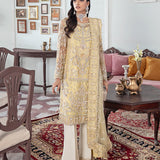 Gulaal | Wedding Formals | MAHJABEEN EMBROIDERED NET 3-PIECE SUIT WS-17