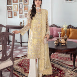 Gulaal | Wedding Formals | MAHJABEEN EMBROIDERED NET 3-PIECE SUIT WS-17