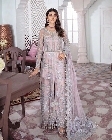 Gulaal | Wedding Formals | NAAZ EMBROIDERED NET 3-PIECE SUIT WS-09 - Rang-e-Khaas