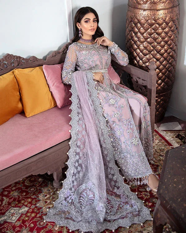 Gulaal | Wedding Formals | NAAZ EMBROIDERED NET 3-PIECE SUIT WS-09 - Rang-e-Khaas