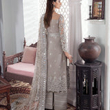 Gulaal | Wedding Formals | Gulnoor Embroidered Net 3-Piece Suit WS-18