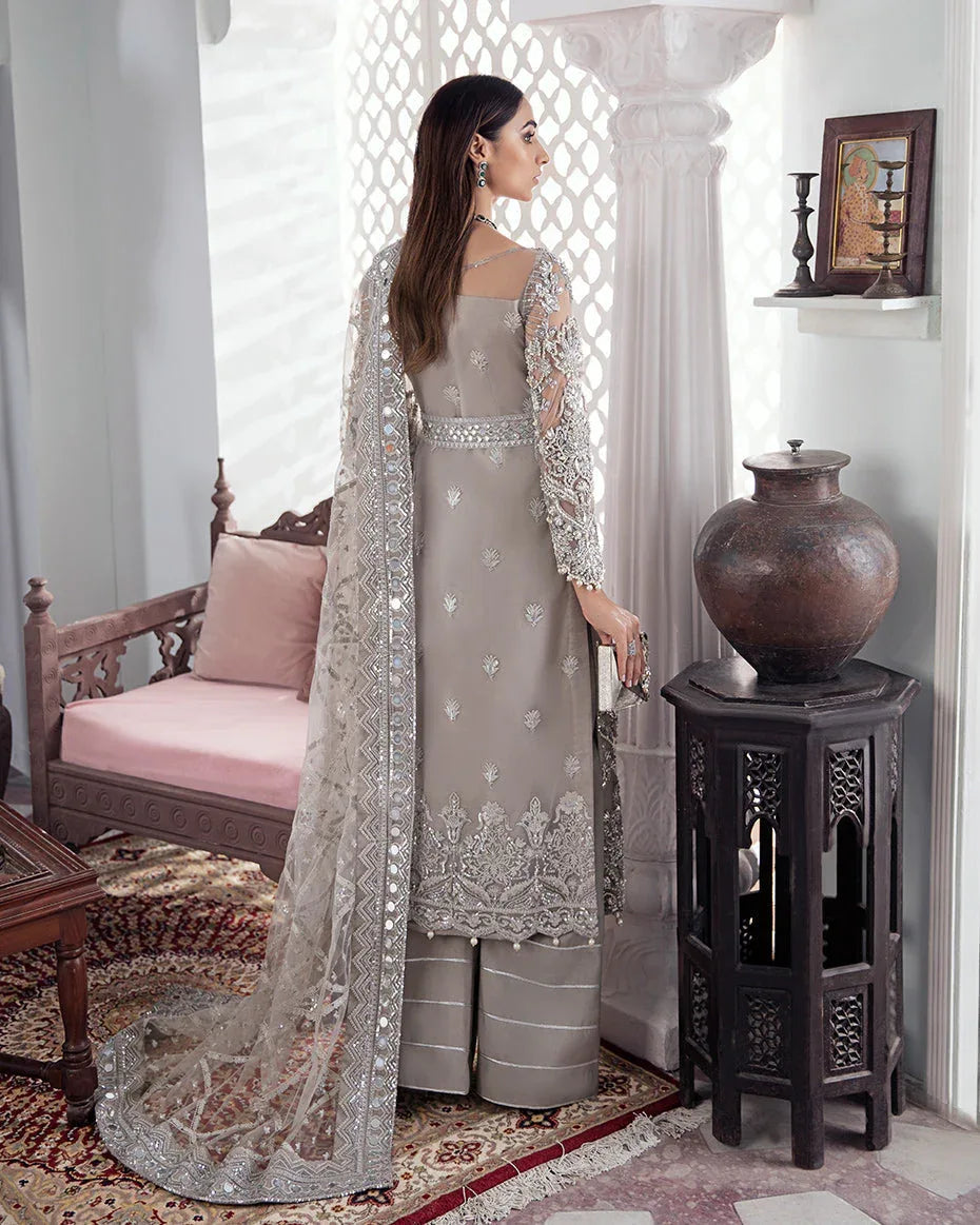 Gulaal | Wedding Formals | Gulnoor Embroidered Net 3-Piece Suit WS-18 - Rang-e-Khaas