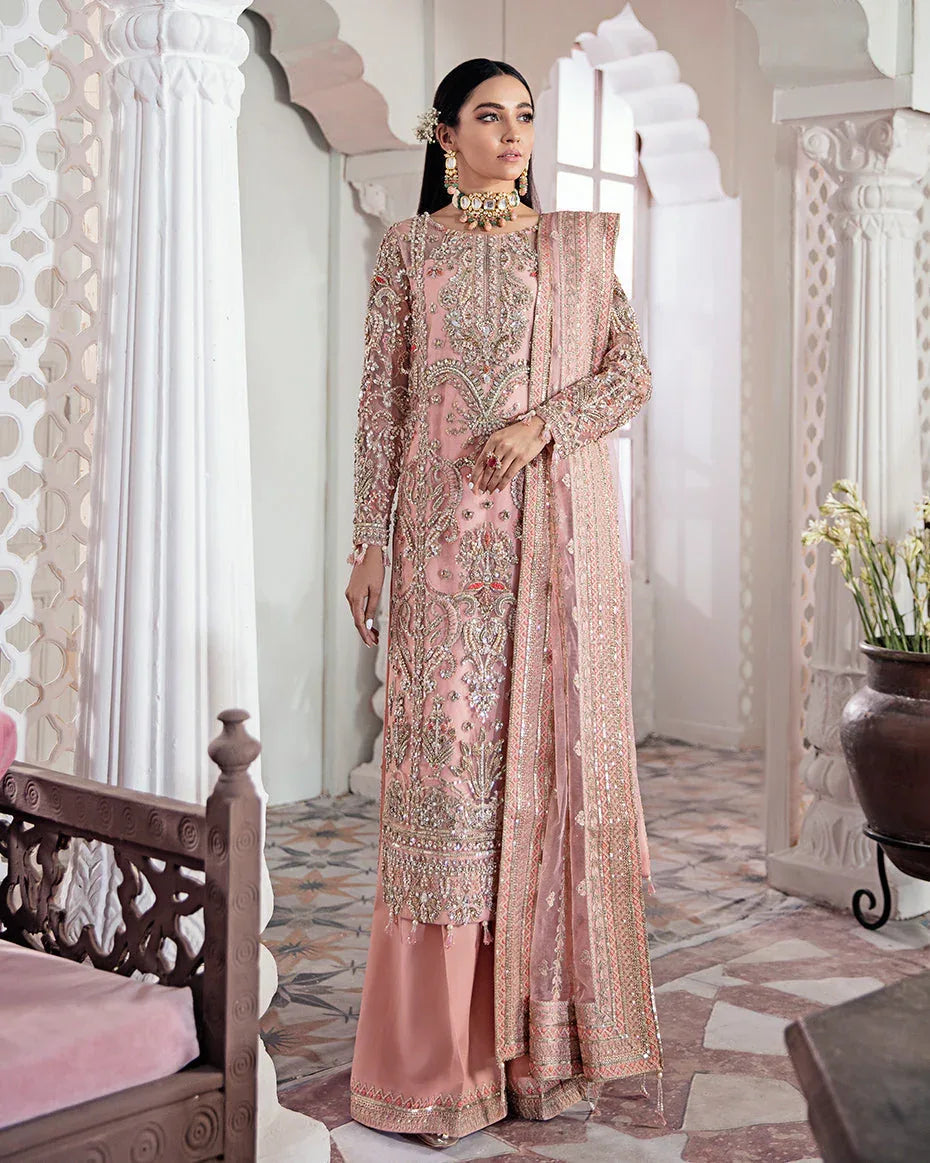 Gulaal | Wedding Formals | ARJUMAND EMBROIDERED NET 3-PIECE SUIT WS-15 - Rang-e-Khaas