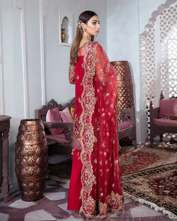 Gulaal | Wedding Formals | Tamanah Embroidered Net 3-Piece Suit WS-12 - Rang-e-Khaas
