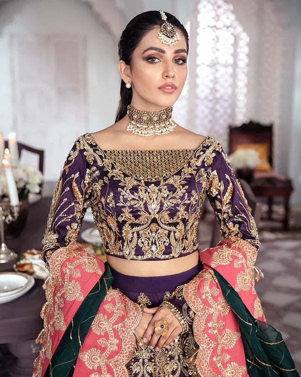 Gulaal | Wedding Formals | KEHKSHAN EMBROIDERED NET 3-PIECE SUIT WS-14 - Rang-e-Khaas