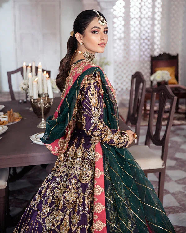 Gulaal | Wedding Formals | KEHKSHAN EMBROIDERED NET 3-PIECE SUIT WS-14 - Rang-e-Khaas